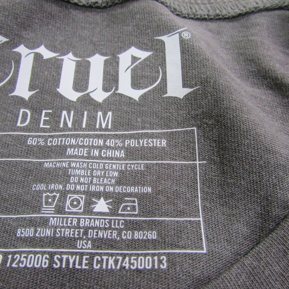 Cruel Women's LG Short Sleeve Cassette Tape Graphic T-Shirt Grey - Picture 3 of 5